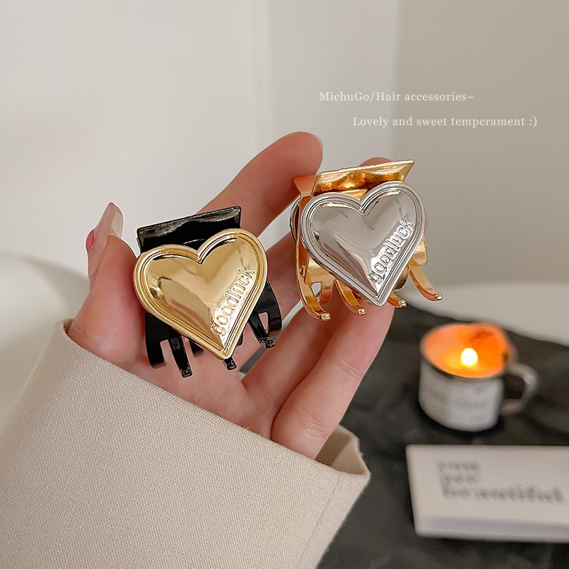 Kẹp Tóc Đuôi Ngựa Hình Trái Tim Phong Cách Hàn Quốc Dành Cho Nữ