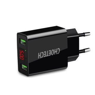 Cóc củ sạc nhanh CHOETECH C0028 2 cổng USB Type A hỗ trợ sạc nhanh 5V-2.2A/Port - hàng chính hãng