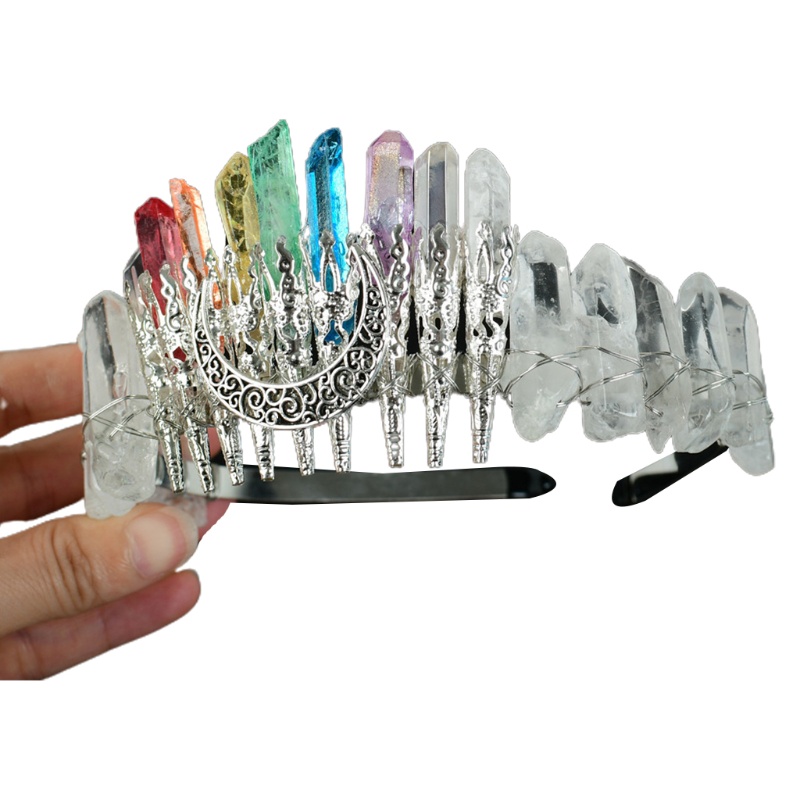 Băng Đô Cài Tóc Hình Vương Miện Đính Pha Lê Phong Cách Vintage Dành Cho Cô Dâu