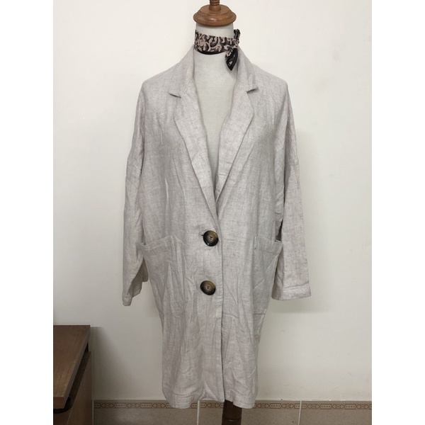 size L to XL áo khoác blazer kiểu vải giả đũi bố hiệ.u Z.a.r.a độc lạ mới đét 2hand