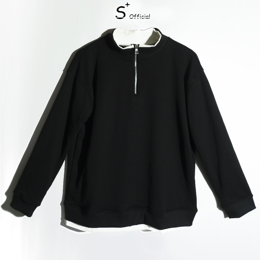 Áo Sweater Form rộng phối layer nỉ chân cua cao cấp Unisex phong cách Hàn Quốc 2022- Áo khoác nỉ sweater Unisex - ANU001