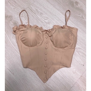 Áo 2 dây có mút vạt nhọn croptop - B0U