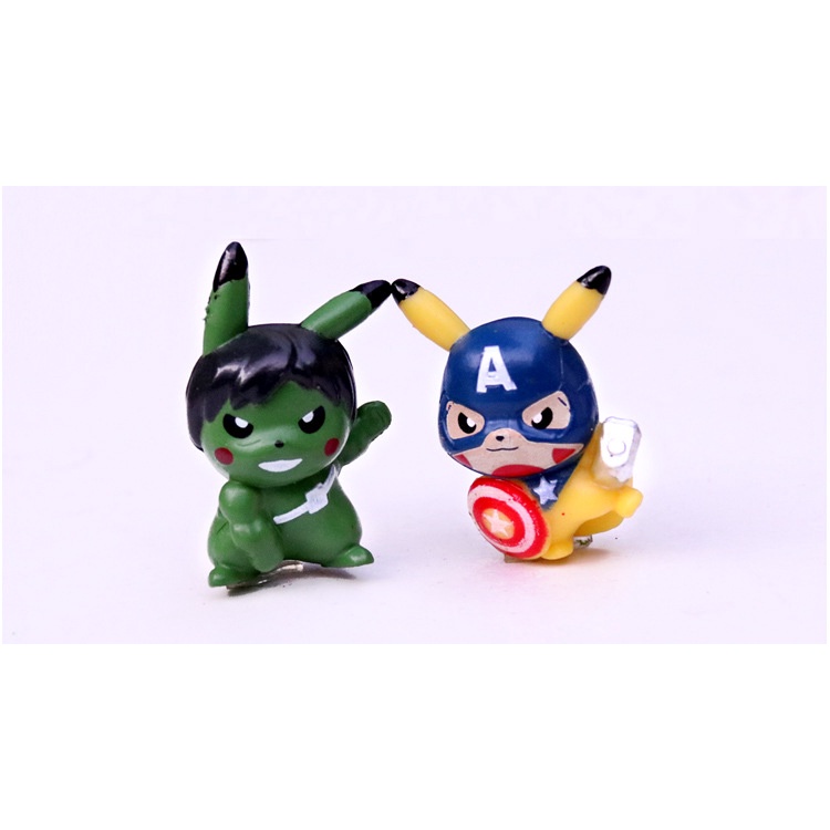 Bộ 6 Đồ trang trí Nhân Vật Pikachu Avengers Trang Trí