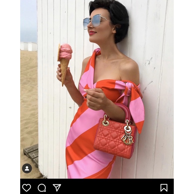 Túi xách Dior Lady 3 Ô mini Tag Bạc Super Fullbox