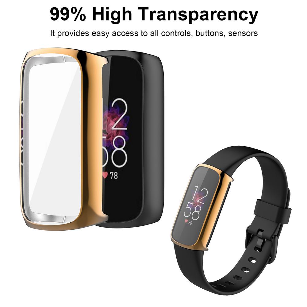 TPU Soft Full Screen Protector Case for Fitbit Luxe Smart bracelet Cover