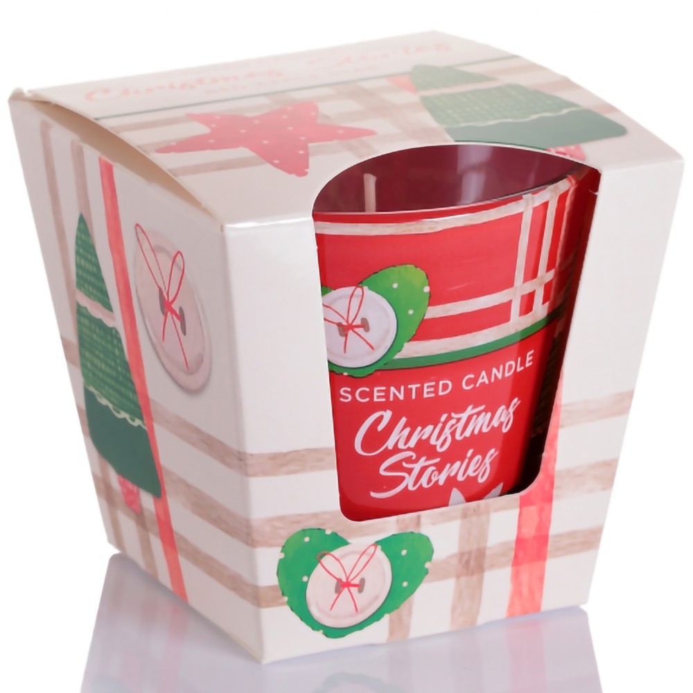 Ly nến thơm tinh dầu Bartek Christmas Stories 115g QT8871 - bánh gừng, táo đỏ, thơm phòng, khử mùi (giao mẫu ngẫu nhiên)