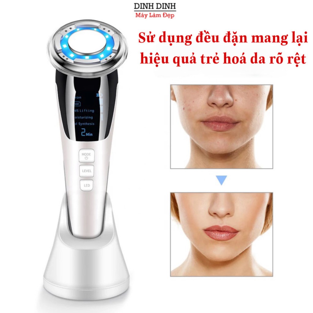 Máy Điện Di Tinh Chất D818, Máy Massage Mặt Nóng Lạnh Đẩy Tinh Chất Chăm Sóc Da Thế Hệ Mới Dinh Dinh máy làm đẹp