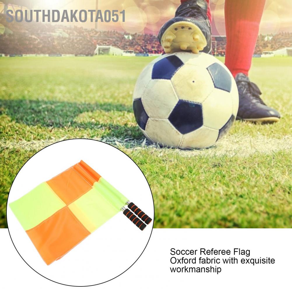 [Hàng HOT] Bộ 2 Cờ Trọng tài biên bóng đá Tay cầm Bọt biển Chống trượt có túi cho thể thao Trận đấu【Southdakota051】