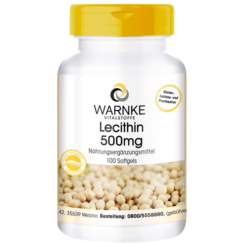 Mầm đậu nành Đức Warnke Vitalstoffe Lecithin 500mg tăng kích thước vòng 1, hỗ trợ làm đẹp da