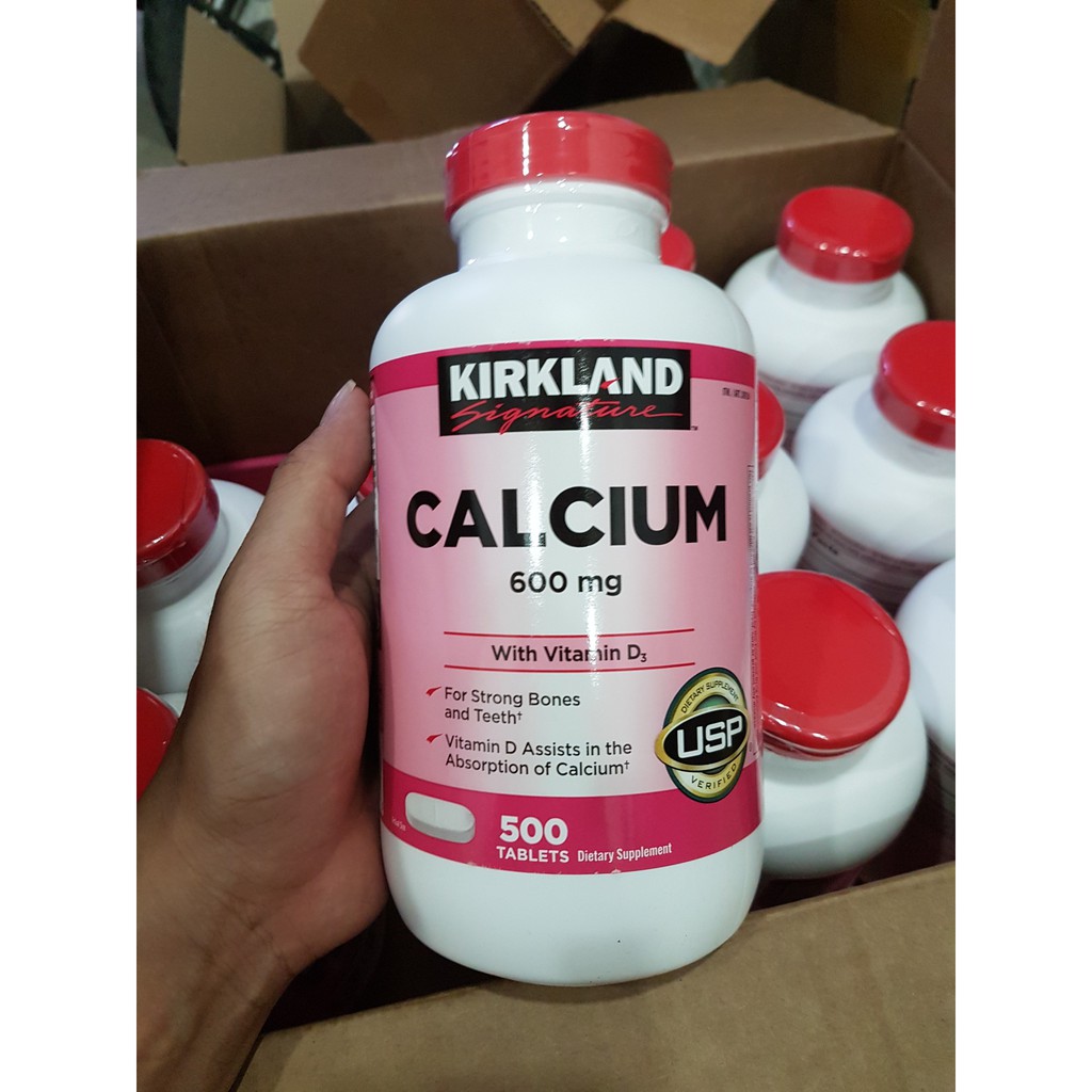 [Mẫu Mới ] Viên Uống Calcium 600mg + D3 Của Kirkland 500 viên Canxi Kirkland mỹ