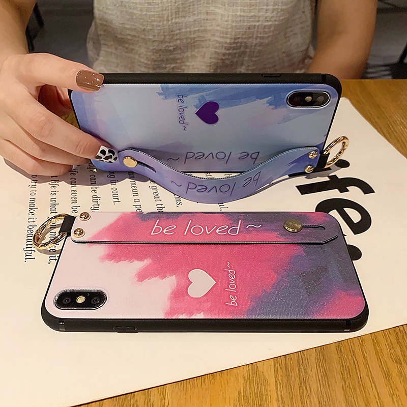 Ốp Điện Thoại Họa Tiết Trái Tim Có Dây Đeo Thời Trang Cho Iphone 7/8/X/Xs/Xr/Se/11 / 12 / Pro / Max / Plus / Mini