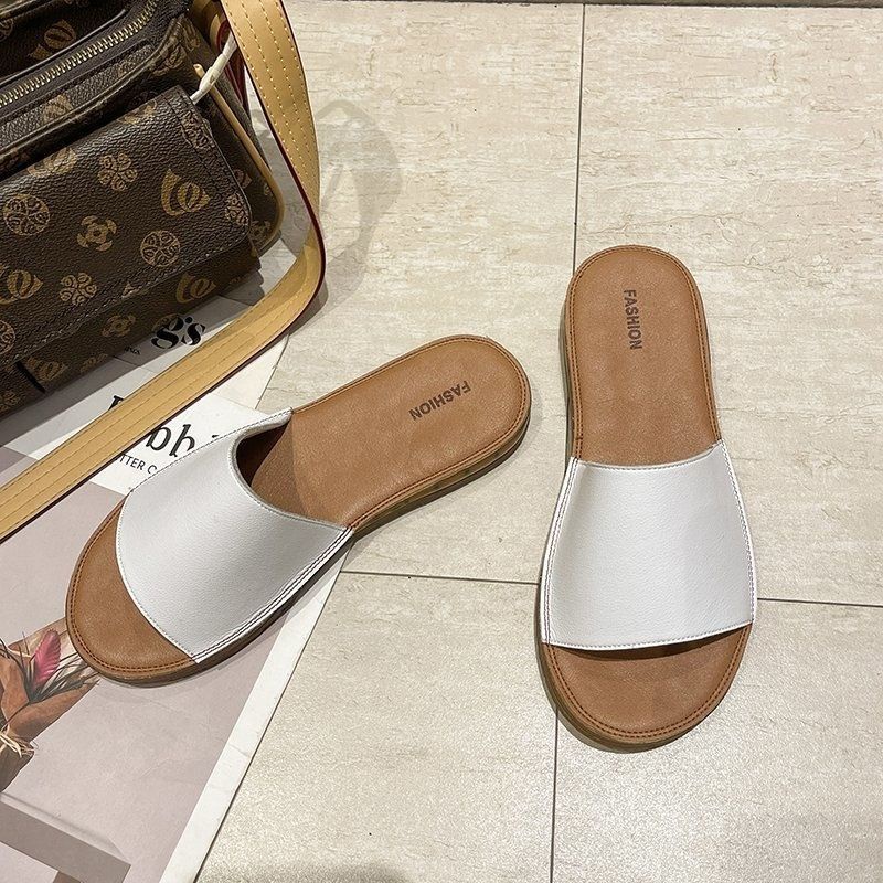 Dép Sandal Đế Dày Bằng Da Thật Thời Trang Mùa Hè Hàn Quốc Cho Nữ
