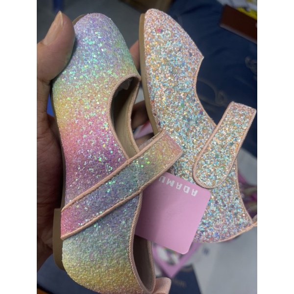 Giày công chúa bé gái Adamumu  Giày bệt phủ nhũ dễ thương 0922