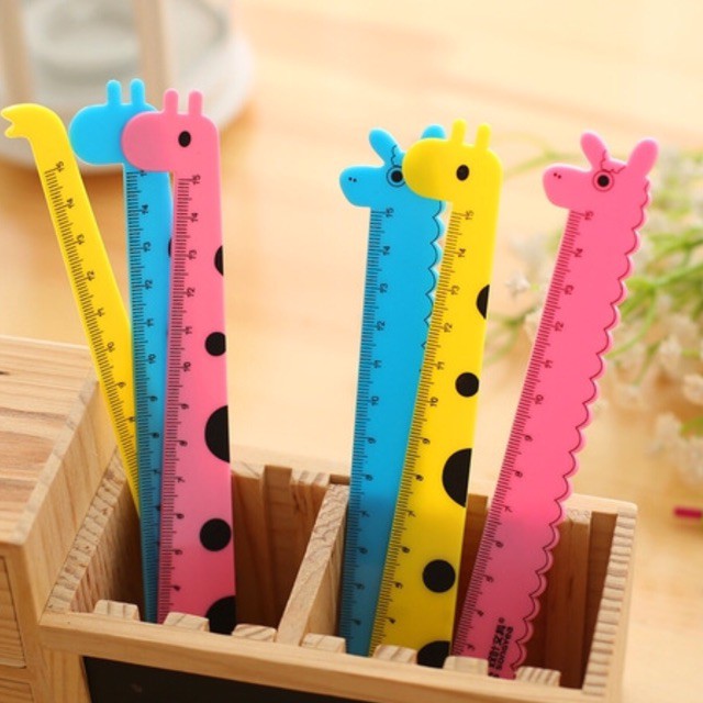 Thước kẻ cute, thước kẻ dễ thương 15cm hình Hươu Cao Cổ cho học sinh BMBooks