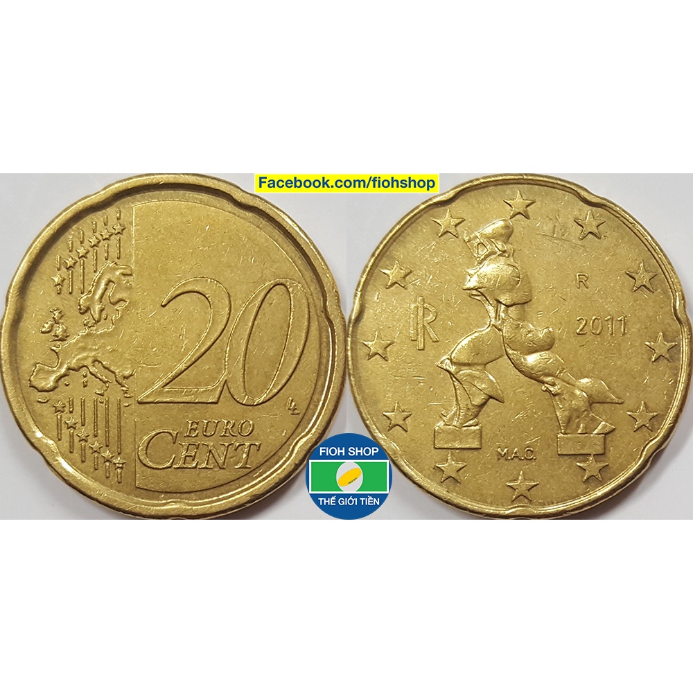 Đồng xu 20 Euro Cent Italy  2008-Nay