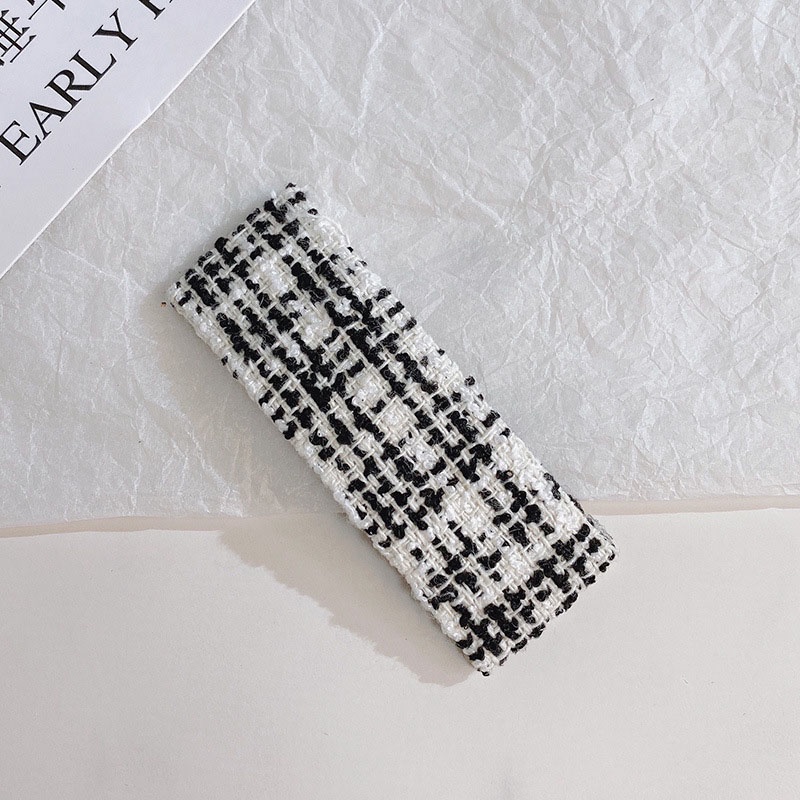 Kẹp BB kẻ sọc Houndstooth phong cách Hàn Quốc thời trang thu đông cho nữ