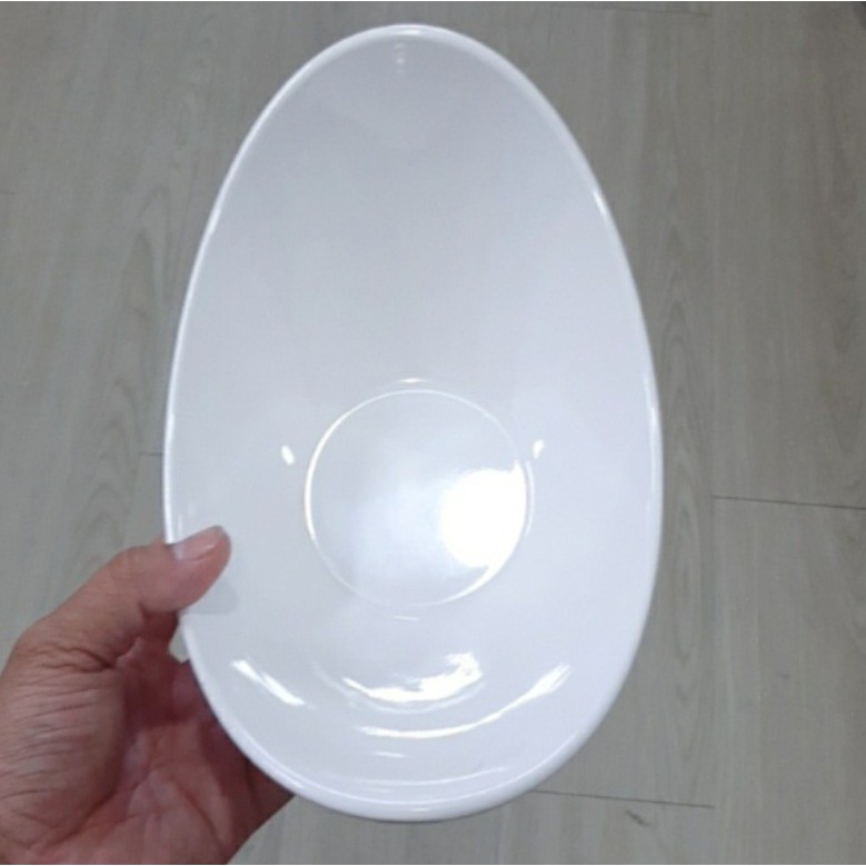 Tô nhựa melamine hình thoải vàng TOV17 kiểu Vân Đá Kem Hàng Quốc, Sang trọng -Cao cấp