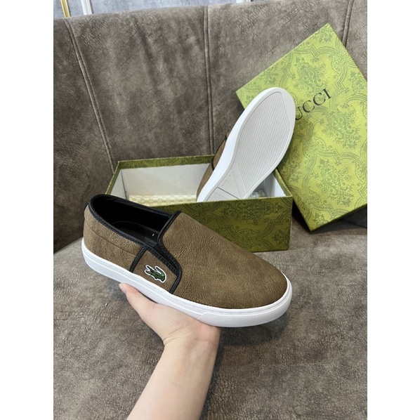 [Sẵn hàng] Giày Nam Slipon LACOTE Siêu Đẹp - Giày LACOTE Nam Thêu Cá Cực Đẹp