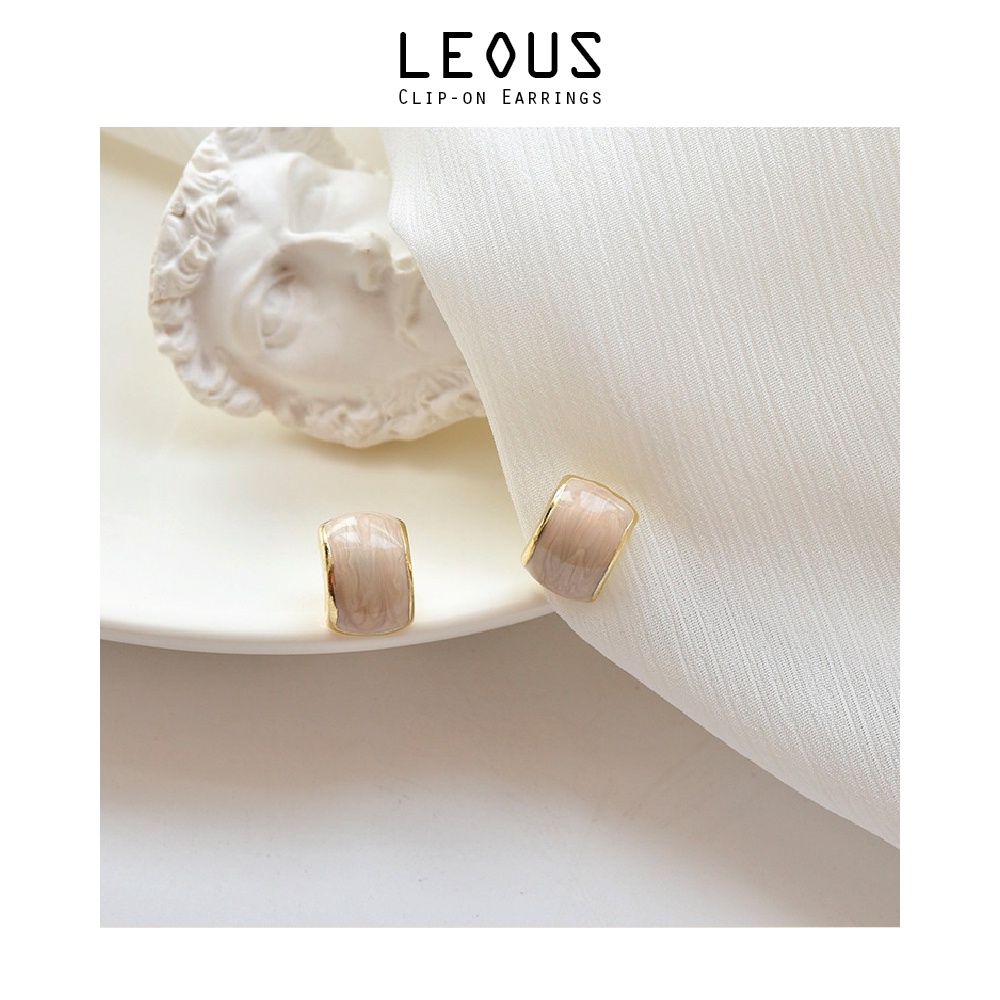 Khuyên tai kẹp không bấm lỗ chốt cố định K098 bằng hợp kim mạ vàng hình chữ C dáng ngắn Leous Accessories