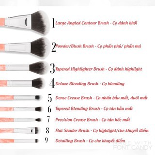 Bộ Cọ BH Cosmetics Rose Quartz 9 Piece Brush