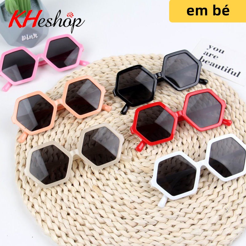 Kính Râm, Kính Mát Lục Giác 6 màu Cho Bé Trai Bé Gái siêu hót nhất 2021 chống Uv cực tốt, thời trang  mã Y1583