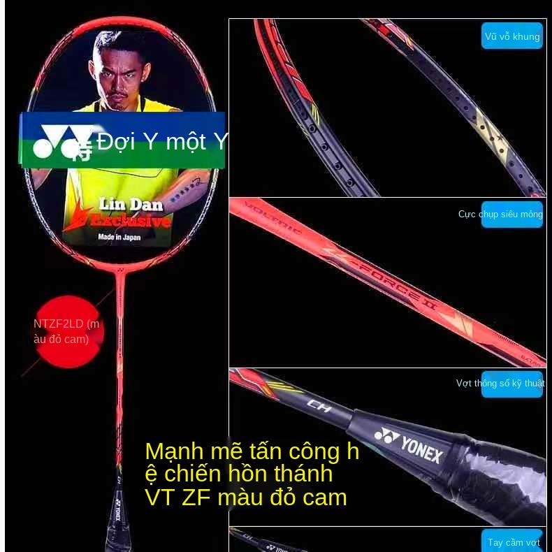 Mua một tặng Vợt cầu lông Yonex full carbon, siêu nhẹ, bền, độ giãn cao phù hợp với bộ đôi nam nữ sinh viên