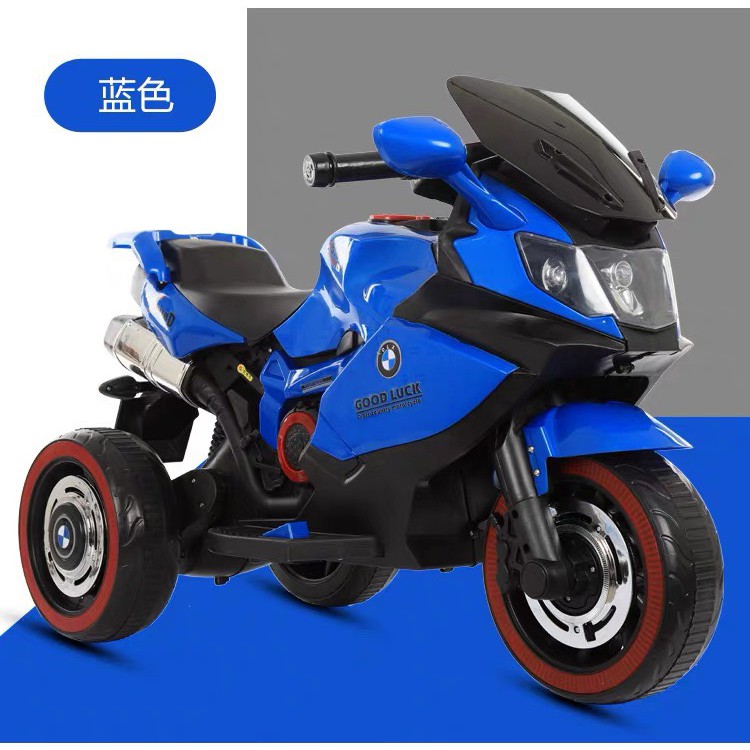 Xe máy điện 3 bánh LB-518 moto đạp ga cho bé tự lái vận động (Đỏ-Trắng-Xanh)