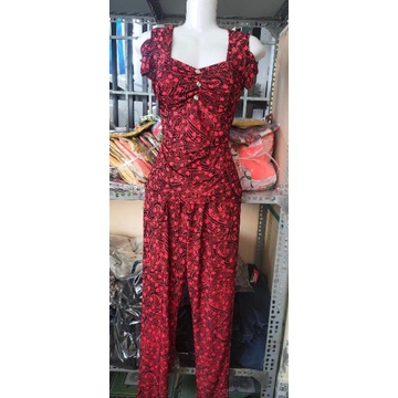 Bộ rớt vai quần dài ống túm thun lạnh hàn