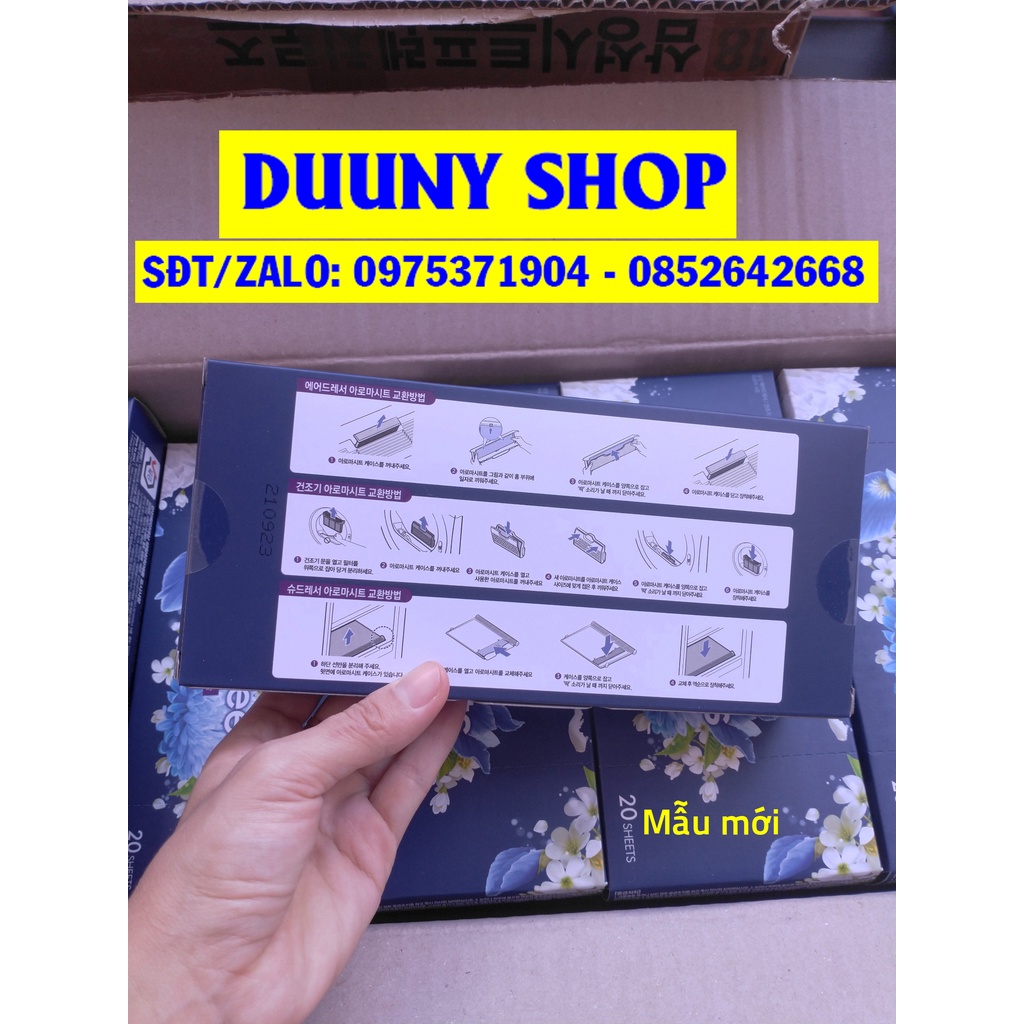 Giấy thơm Airdresser, giấy giặt khô hoa diên vĩ dùng máy giặt khô Samsung Airdresser, LG Styler