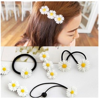 Set kẹp tóc/thun cột tóc hình bông hoa xinh xắn
