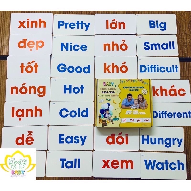 Combo 3 bộ Flashcard Glenn Doman 381 thẻ chuẩn Ivory 350 gồm Thẻ Chấm Thẻ Chữ Thẻ Thế Giới Xung Quanh