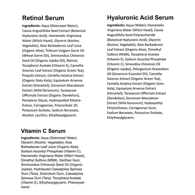 Serum dưỡng da Vitamin C/Retinol/Hyaluronic Tree of Life 30ml/60ml USA