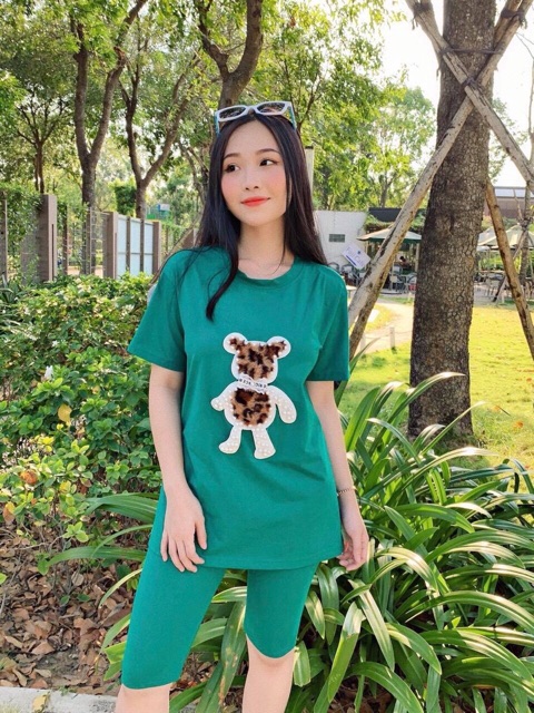 Set gấu beo đính hạt bẹc và nơ siêu xinh