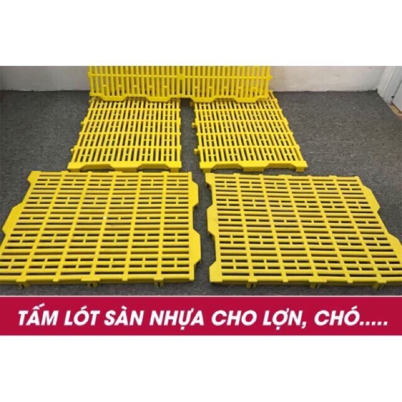 TẤM LÓT SÀN NHỰA CHUỒNG CHÓ MÈO LỢN HEO (40*55) HÀNG ĐẸP DÀY 3cm nặng 1.4kg màu vàng