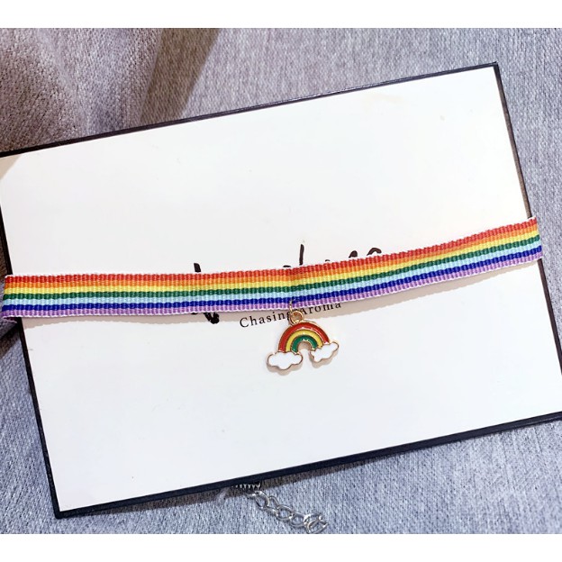 [RẺ VÔ ĐỊCH] Vòng cổ lắc tay cầu vồng Rainbow unisex nam nữ đeo đôi phong cách thời trang Hàn Quốc