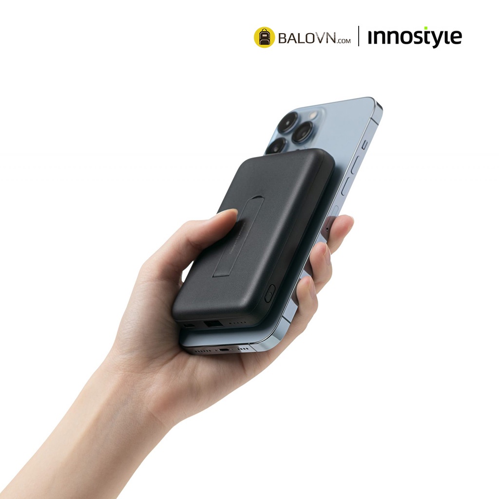 Sạc Dự Phòng Hít Từ Tính Không Dây Innostyle Powergo Magnectic wireless 15W PD/QC3.0 22.5W 10000MAH - IM22PDBLACK