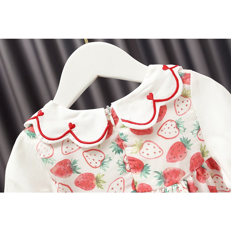 Váy Dâu Tây Cho Bé Gái Size 8-16kg