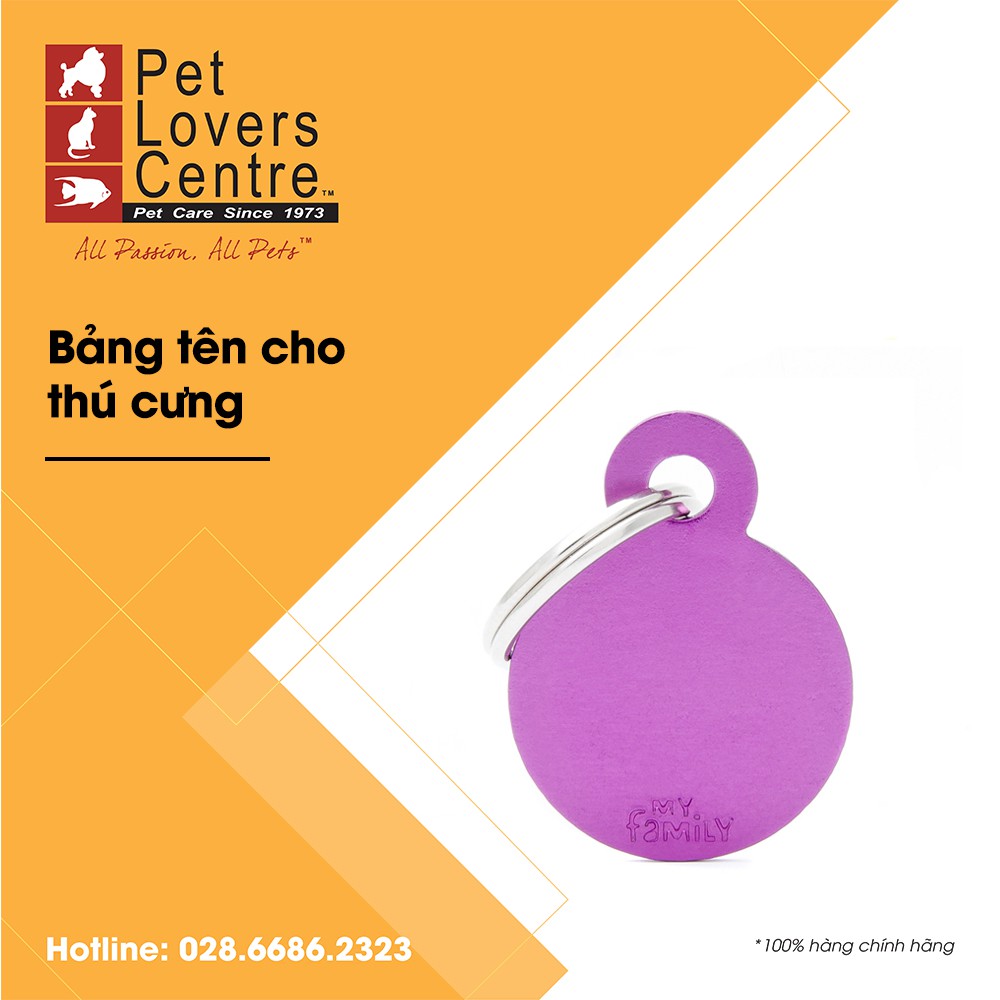 [Xuất xứ Ý] Bảng tên chó mèo khắc nội dung theo yêu cầu / Pet tag CIRCLE (Small)