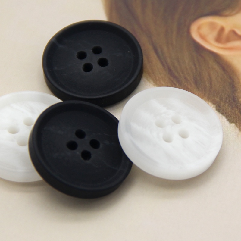 Nút Áo Bằng Nhựa Màu Đen 15/18/21/25mm Tiện Dụng May Áo Khoác/ Trang Trí Quần Áo DIY