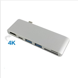 Bộ chia cổng TF HD YBC 3 cổng USB 3.0 HUB Type-C sang HDMI cho Macbook Pro PC