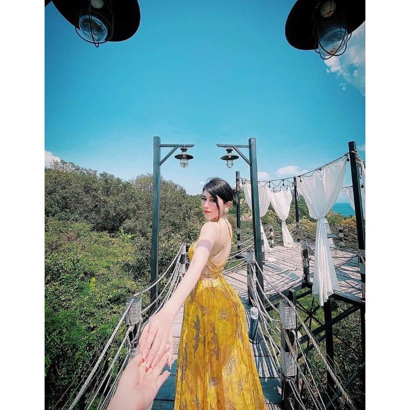 ĐẦM MAXI YẾM ĐAN LƯNG XẺ TÀ