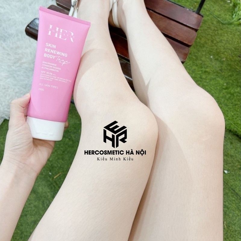 Kem body trắng da her cosmetics , Kem Body Skin Renewing Body Lotion , treatment căng bóng da, chống nắng nâng tone