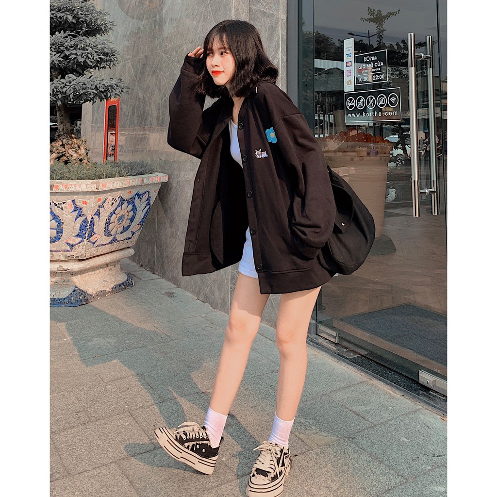Áo hoodie nữ frong rộng From rộng cún còn lười biếng thời trang thu đông hàng y hình