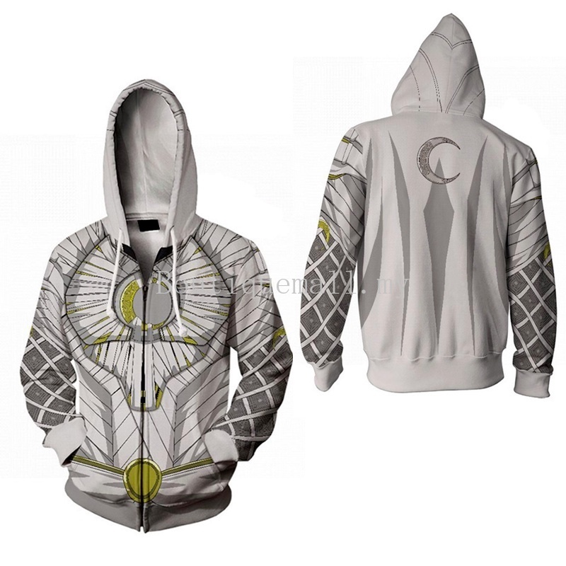 Áo Khoác Khóa Kéo Có Nón Trùm Đầu Có Khóa Kéo Giản Dị Hình Phim Moon Knight Hàng Mới Dành Cho Nam