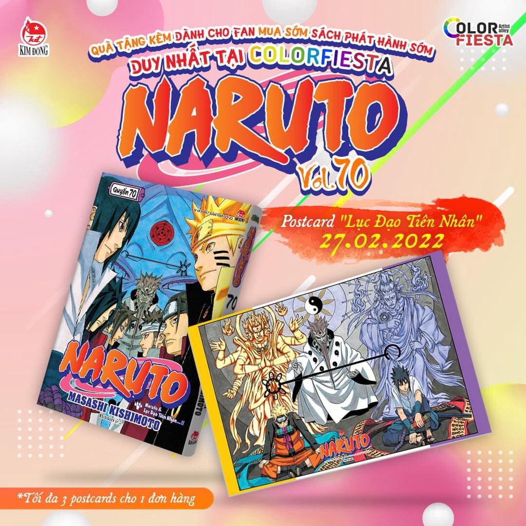 Postcard truyện tranh Naruto - Lục đạo tiên nhân - Colorfiesta - NXB Kim Đồng