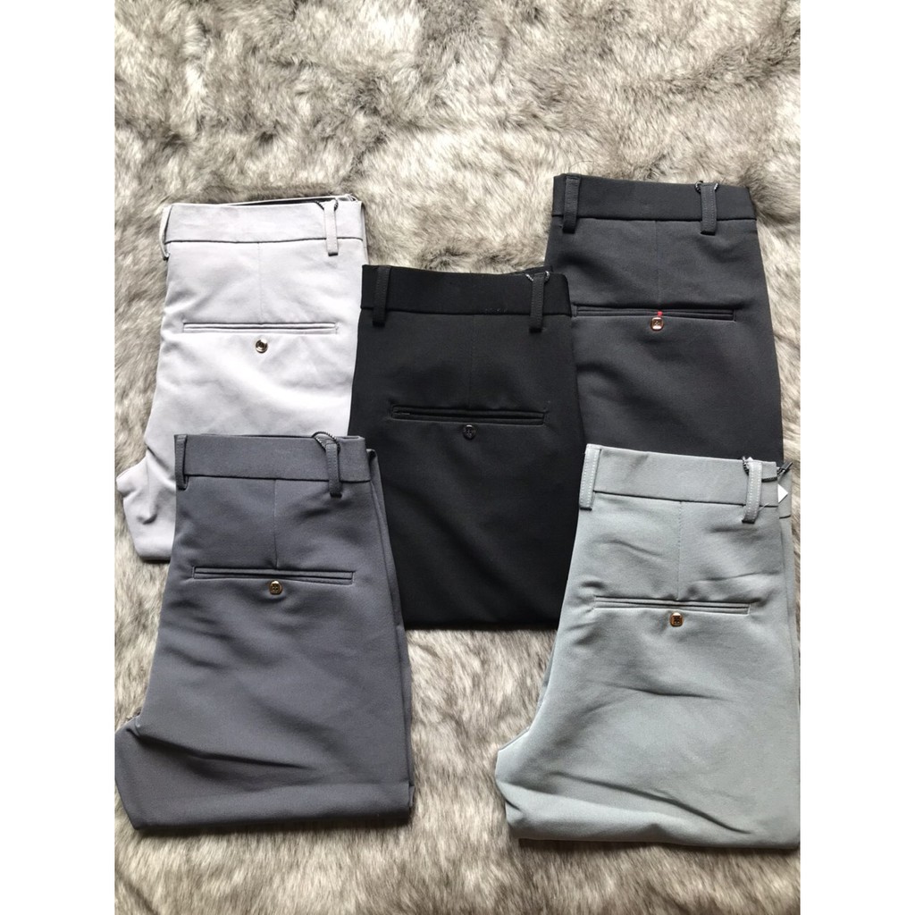 Quần Tây Đen Caro, Quần Tây Nam Nhiều Màu Ống Côn Tuyết Mưa