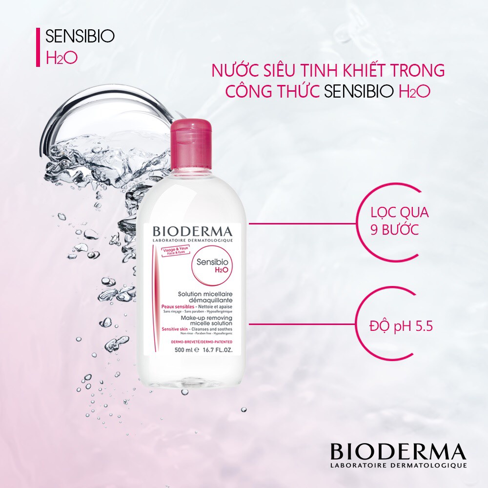 Combo Nước tẩy trang Bio và bông tẩy trang Cotton pads 222 miếng