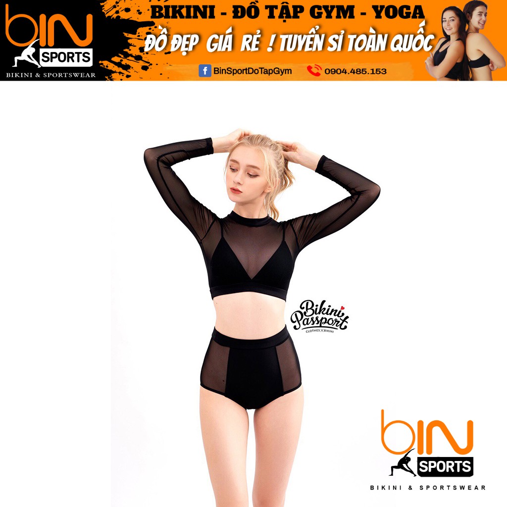 Bikini,Bộ Đồ Bơi Hai Mảnh Tay Dài Phối Lưới Sexy Mặc Đi Biển BHV016 | BigBuy360 - bigbuy360.vn