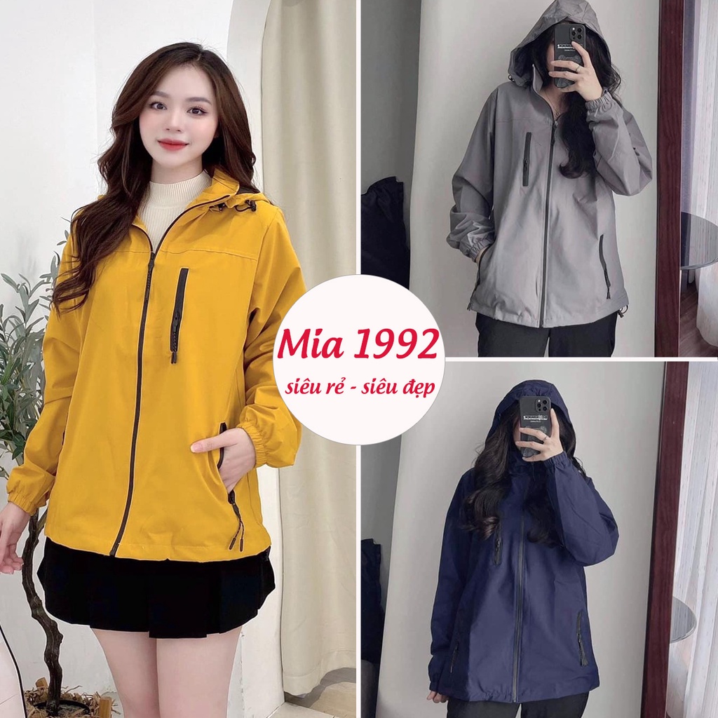 Áo  gió nữ nam MIA1992 - áo khoác gió nam nữ  VNXK 2 lớp lót chất gió tráng bạc, chống nước,chống gió, ngăn tia UV