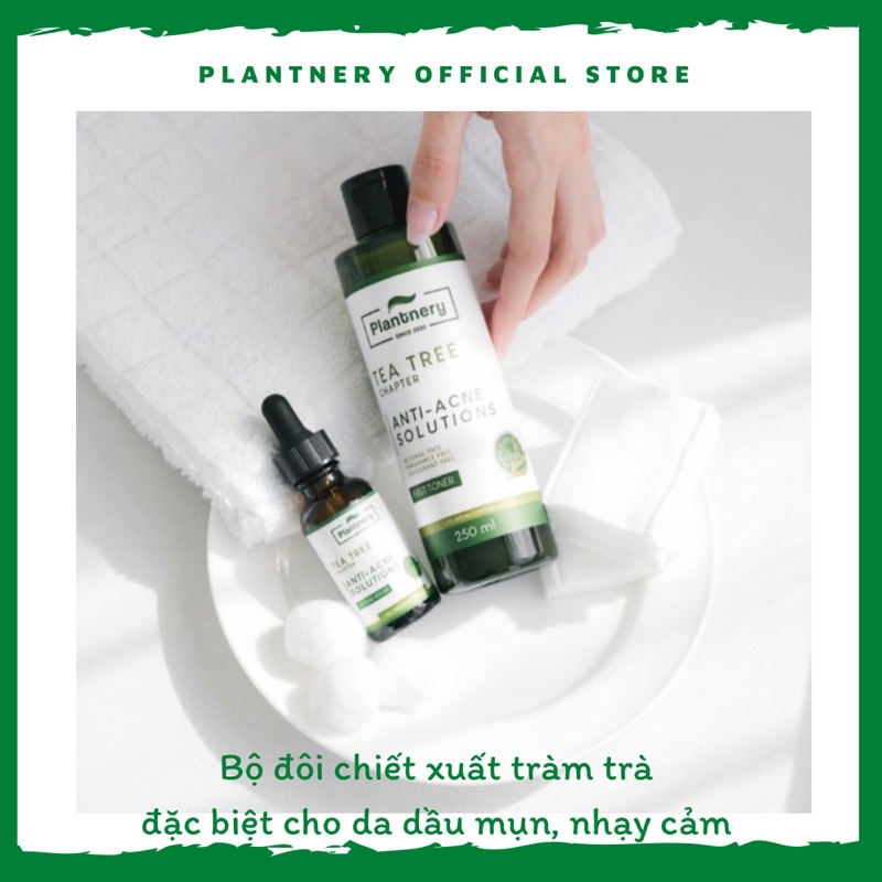 Bộ đôi serum tràm trà và nước hoa hồng tràm trà Plantnery Thái Lan hiệu quả cho da dầu, giảm mụn, ngừa thâm